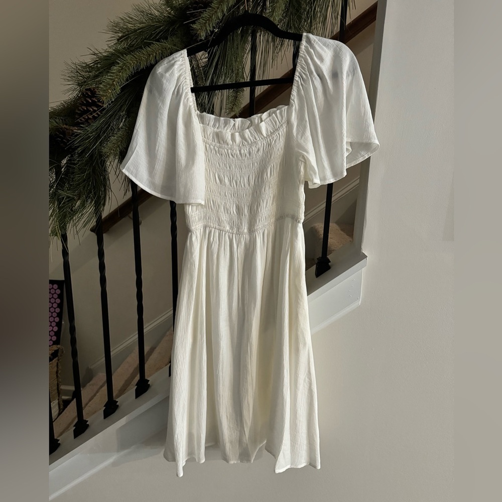 White Knee Length Dresss